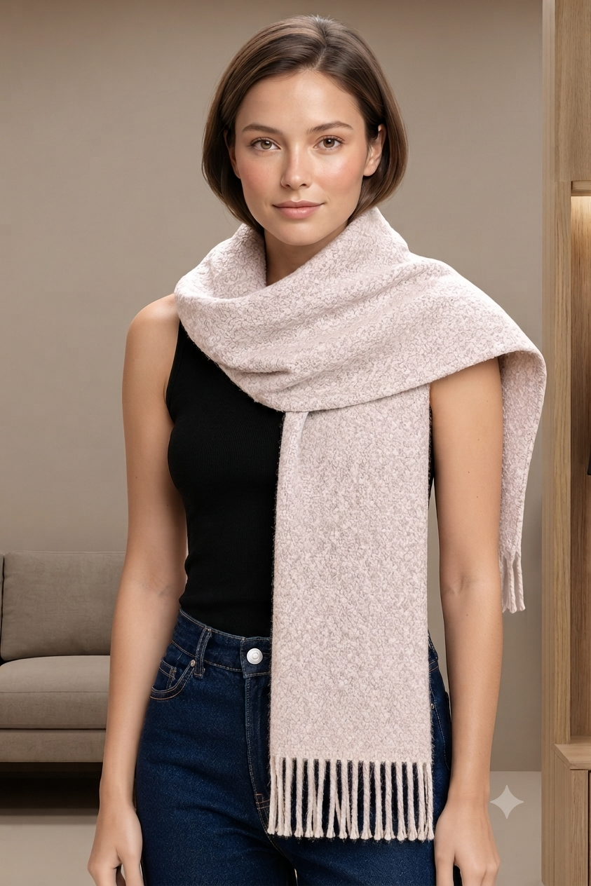 Undyed Bouclé Scarf