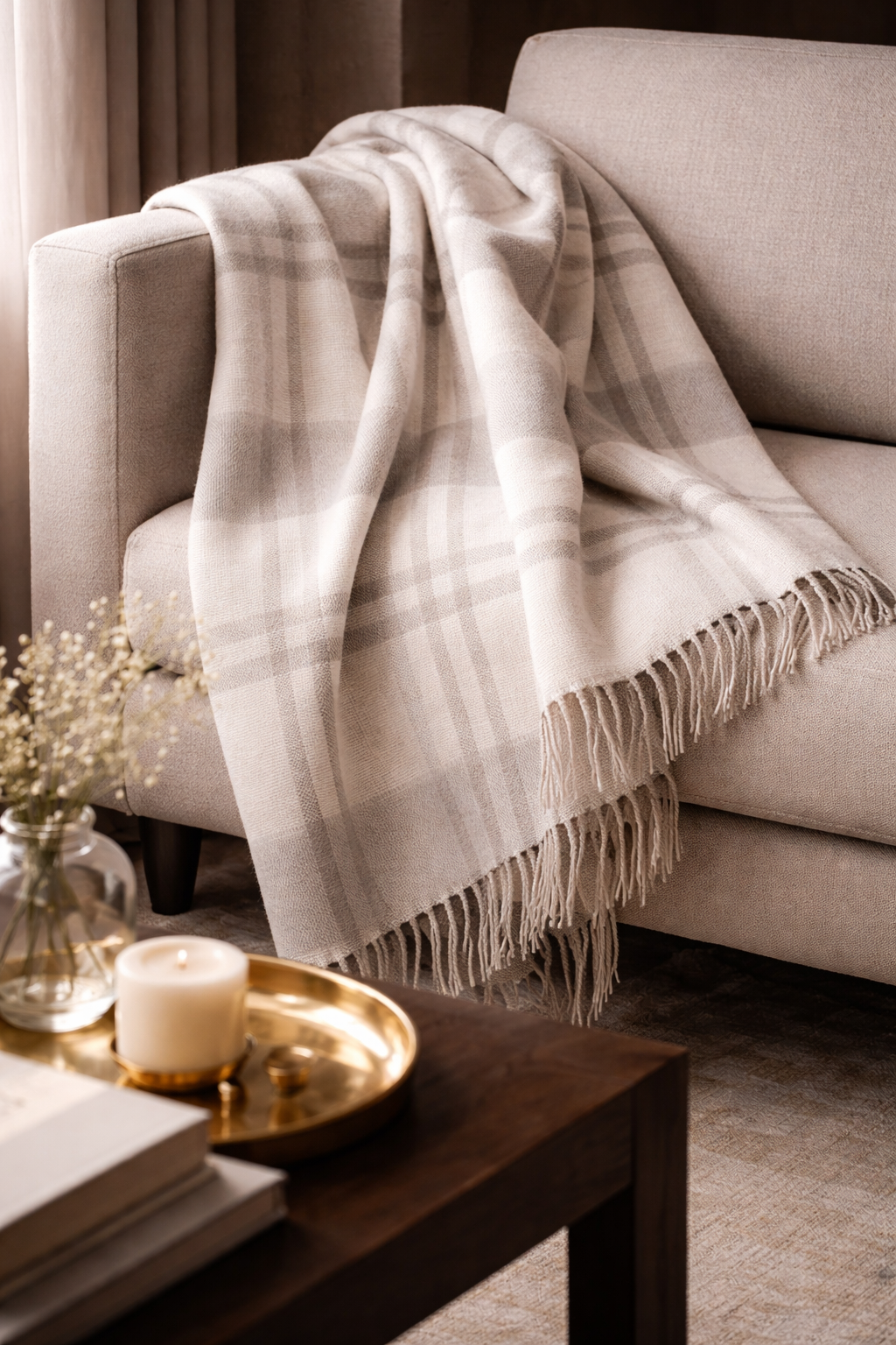 Undyed Plaid Thrown
