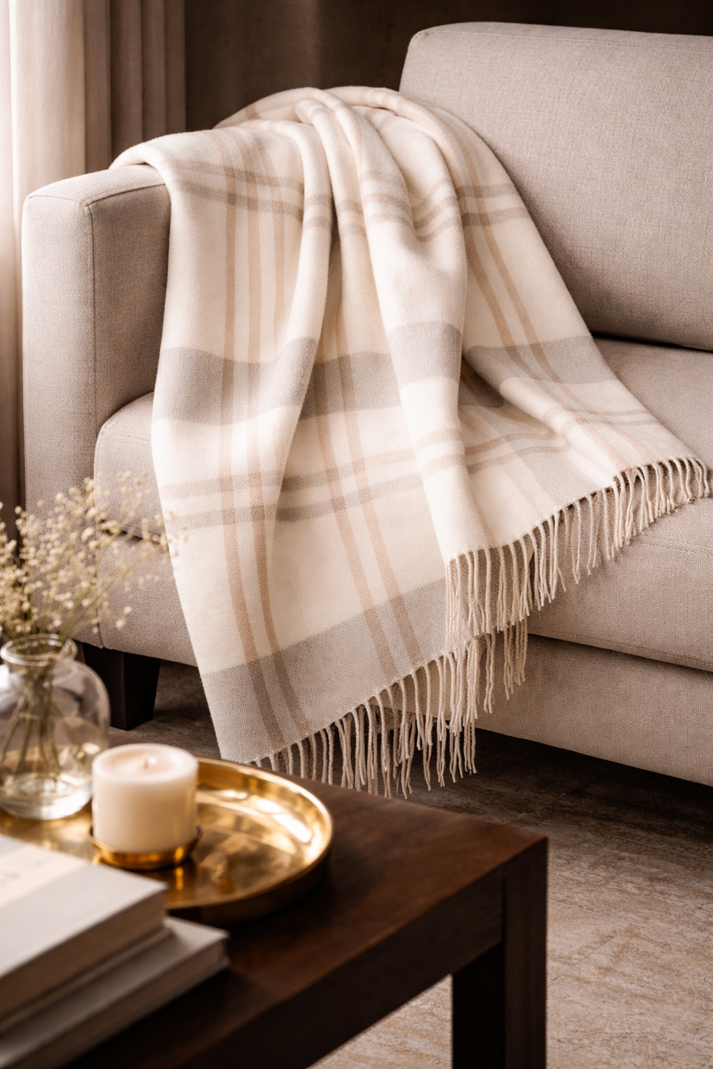 Undyed Plaid Thrown
