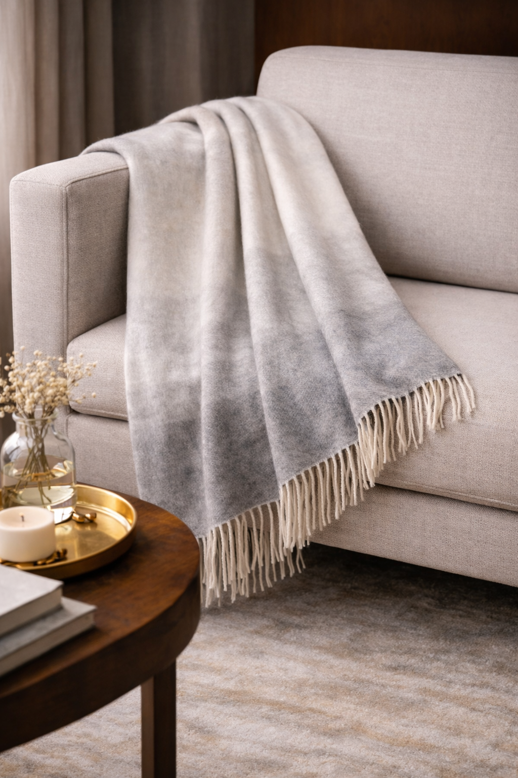 UNDYED OMBRE THROW