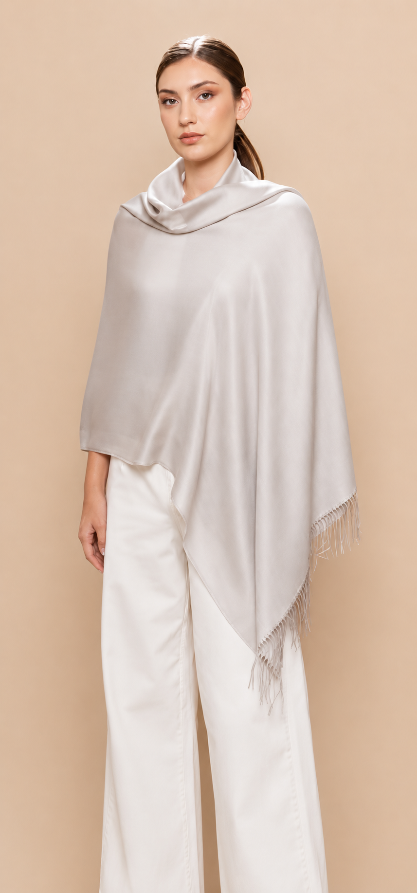 UNICOLOR SATEEN SHAWL