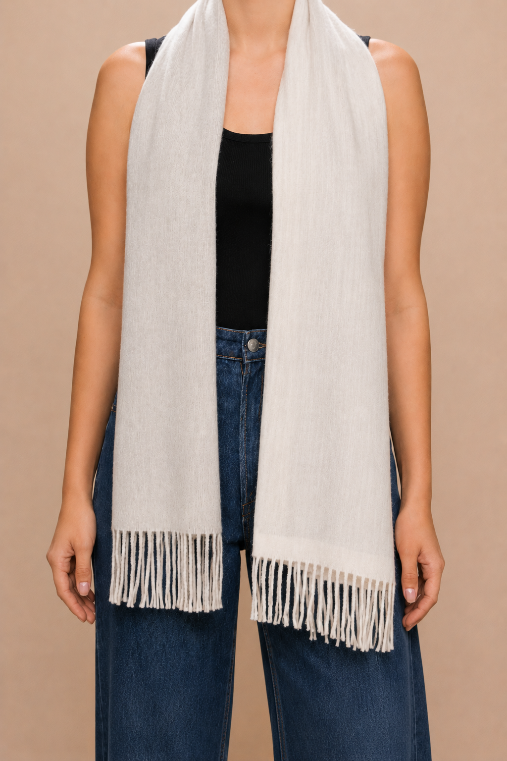 UNDYED DOUBLE FACE SCARF
