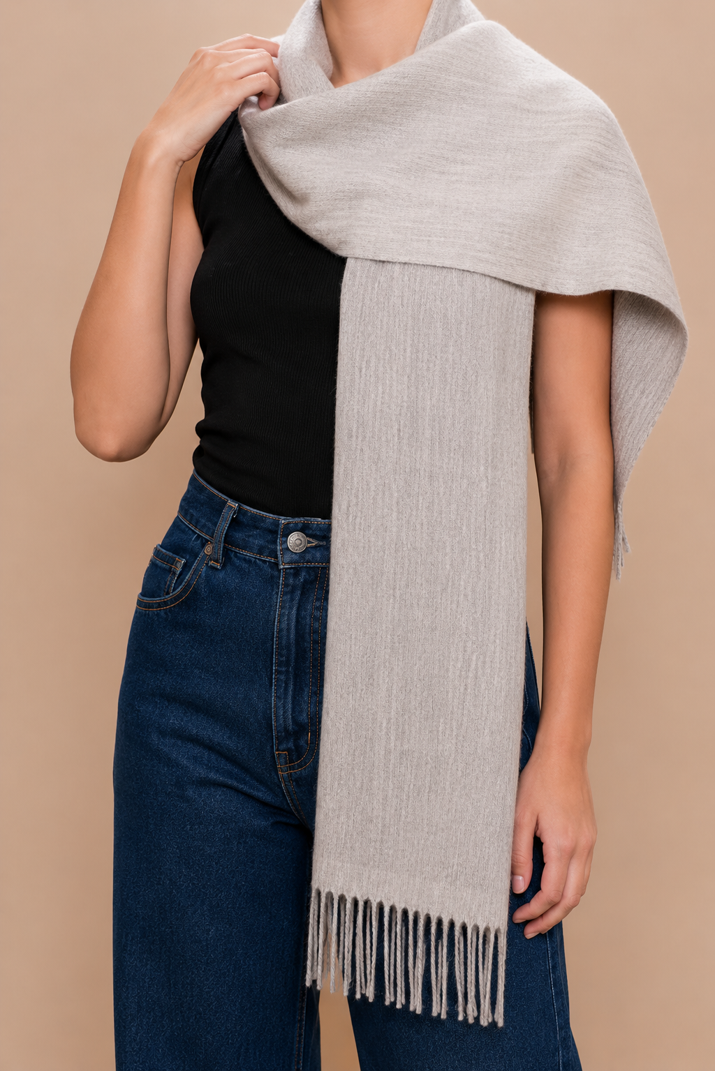 UNDYED DOUBLE FACE SCARF