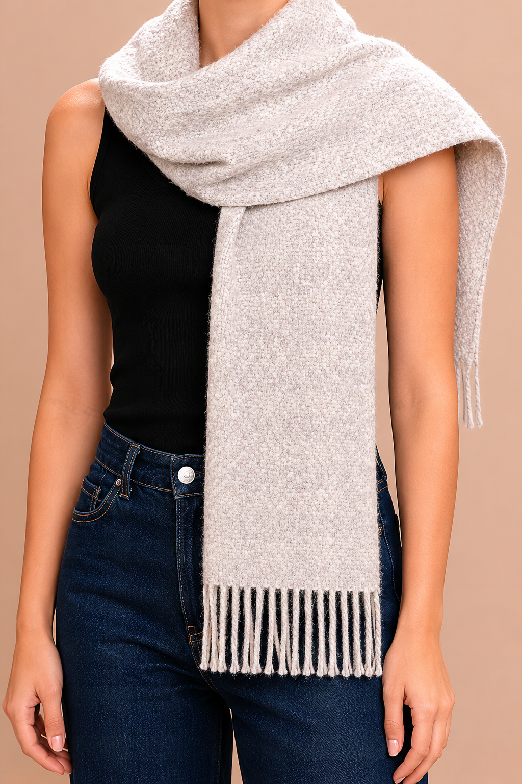 Undyed Bouclé Scarf