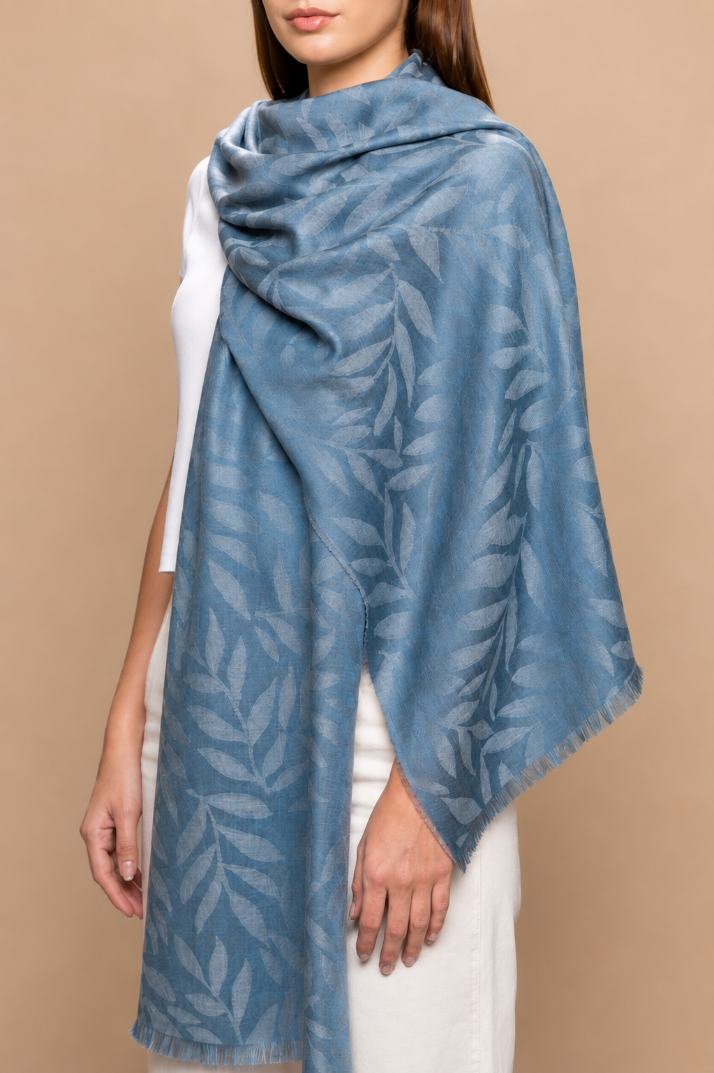 LEAF JACQUARD LADY SCARF