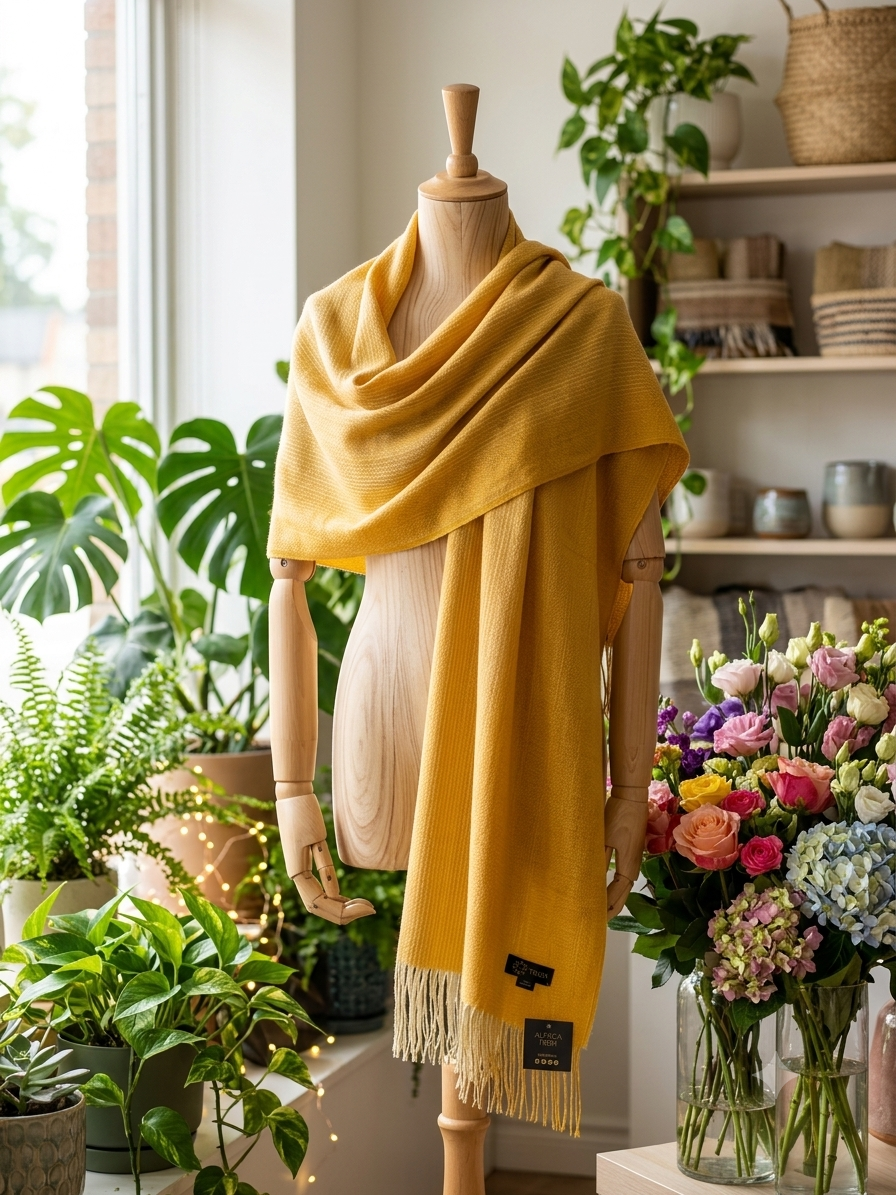 Golden Sun Alpaca Shawl